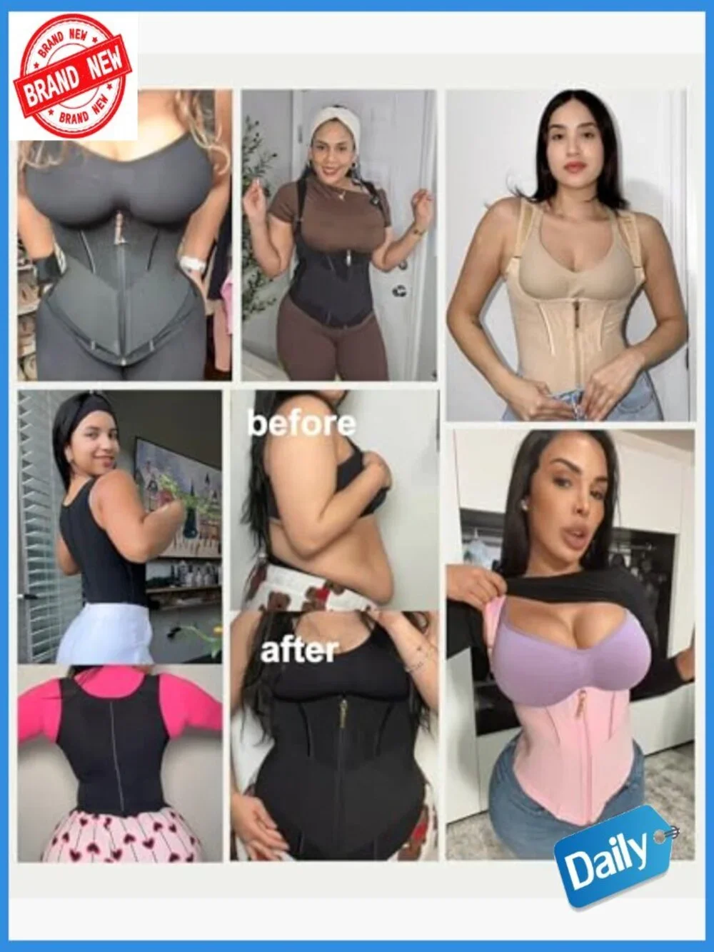 Waist Trainer Vest for Women Tummy Control Corset Body Shaper Back Support